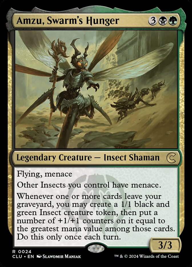 Amzu, Swarm's Hunger – Rare Magic: The Gathering card from Ravnica: Clue Edition (#24)