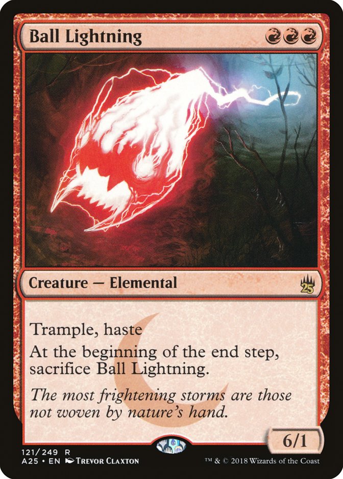 Ball Lightning – Rare Magic: The Gathering card from Masters 25 (#121)