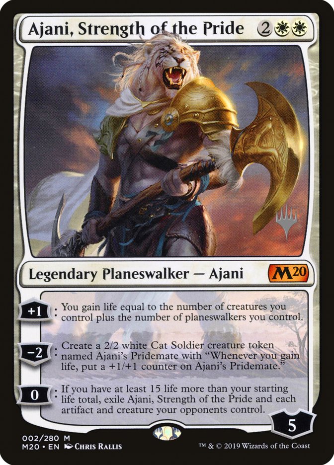 Ajani, Strength of the Pride – Mythic Magic: The Gathering card from Core Set 2020 Promos (#2p)