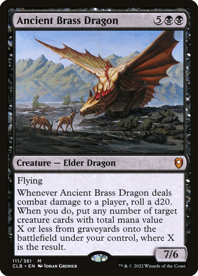 Ancient Brass Dragon – Mythic Magic: The Gathering card from Commander Legends: Battle for Baldur's Gate (#111)