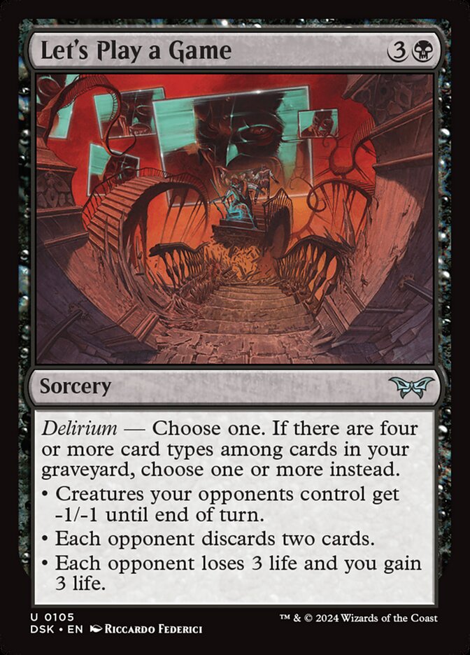 Let's Play a Game – Uncommon Magic: The Gathering card from Duskmourn: House of Horror (#105)