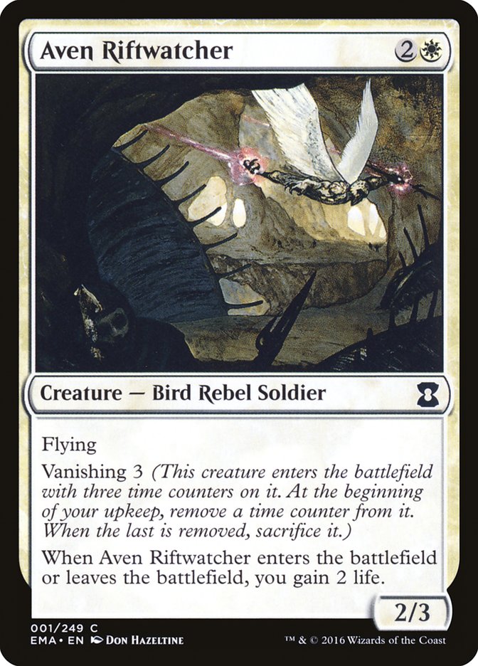 Aven Riftwatcher – Common Magic: The Gathering card from Eternal Masters (#1)