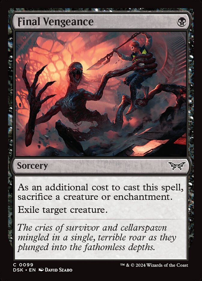 Final Vengeance – Common Magic: The Gathering card from Duskmourn: House of Horror (#99)
