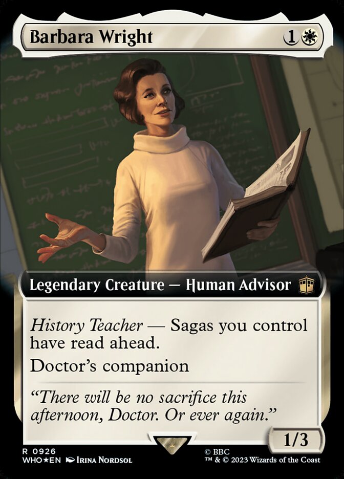 Barbara Wright – Rare Magic: The Gathering card from Doctor Who (#926)