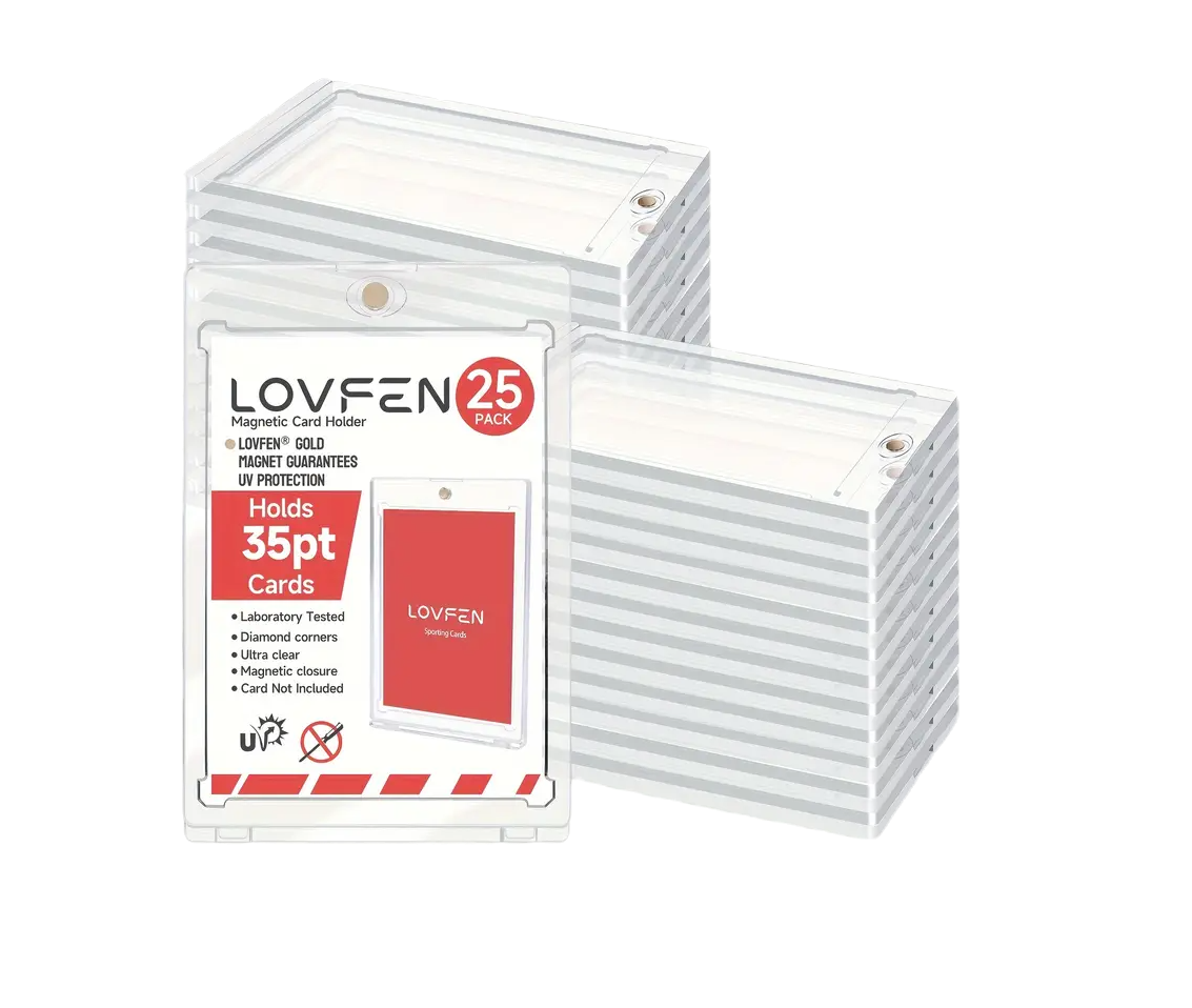 Lovfen 25x Magnetic Card Holders (35pt) – Hard Plastic Sleeves for Trading Cards