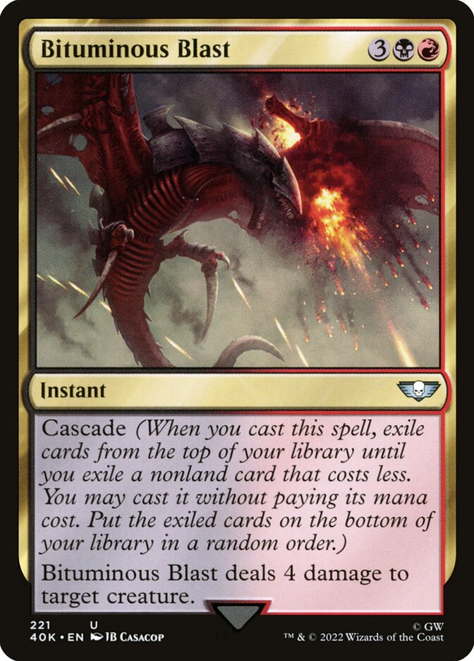 Bituminous Blast – Uncommon Magic: The Gathering card from Warhammer 40,000 Commander (#221)