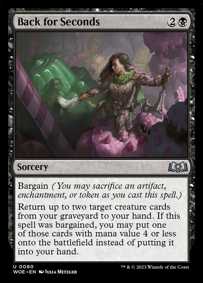 Back for Seconds – Uncommon Magic: The Gathering card from Wilds of Eldraine (#80)