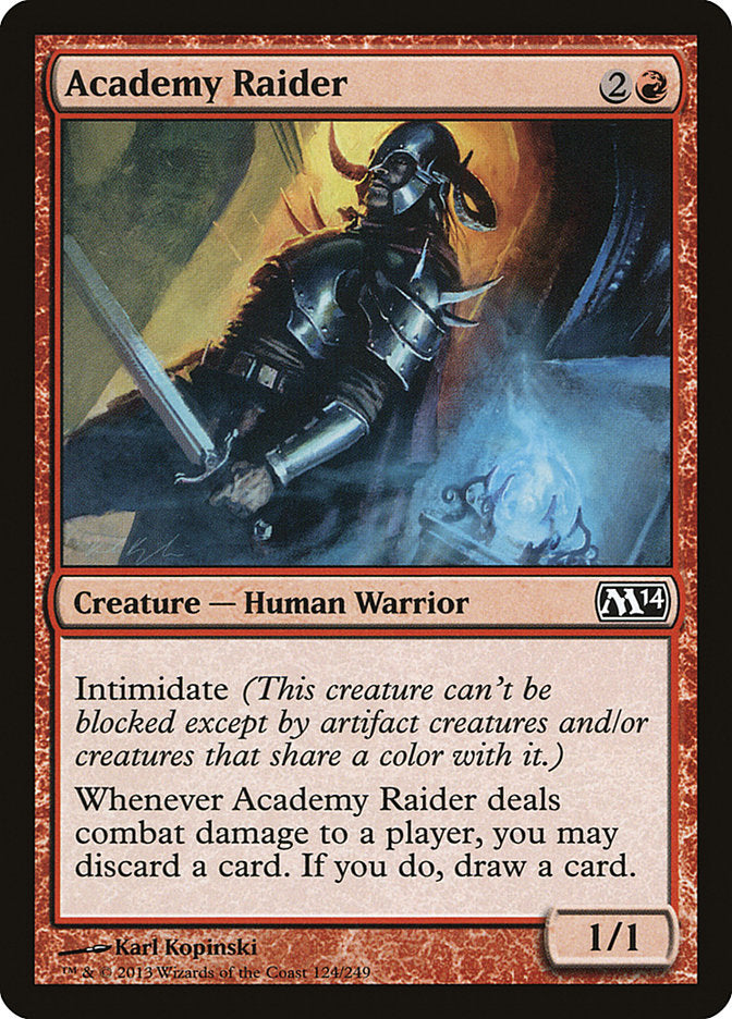 Academy Raider – Common Magic: The Gathering card from Magic 2014 (#124)