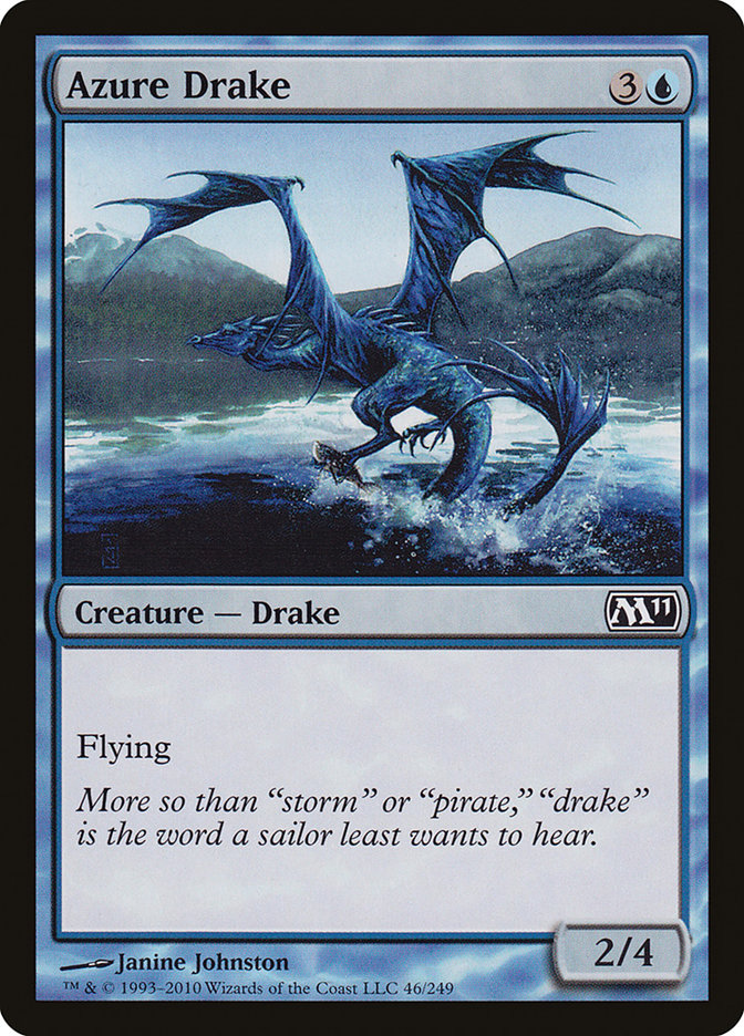Azure Drake – Common Magic: The Gathering card from Magic 2011 (#46)