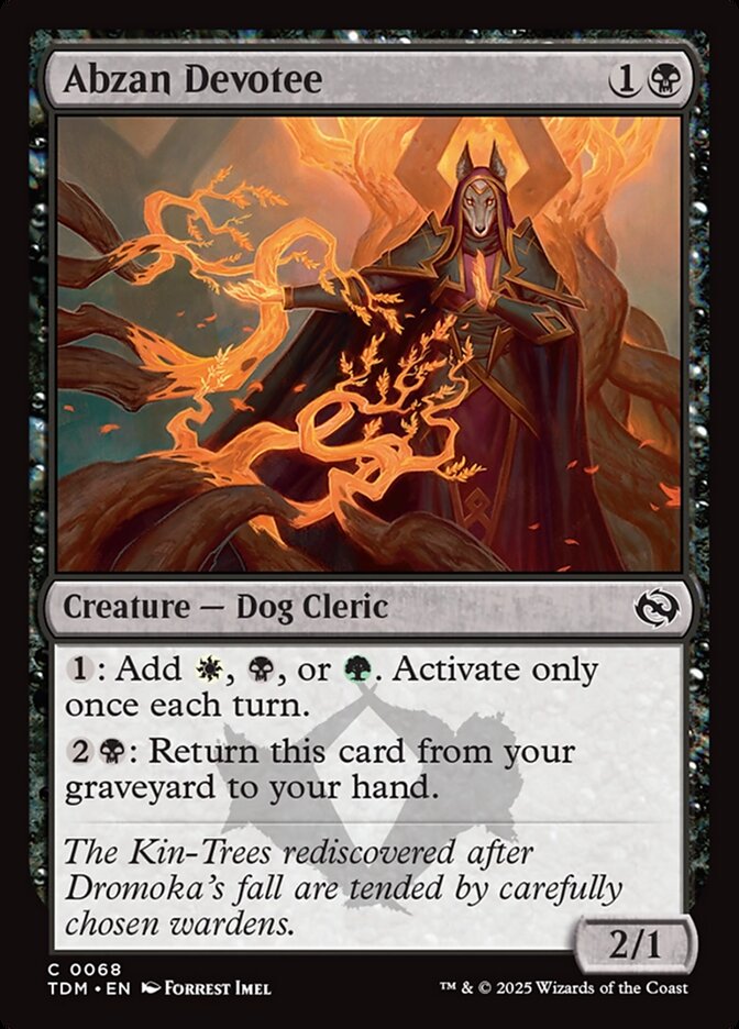 Abzan Devotee – Common Magic: The Gathering card from Tarkir: Dragonstorm (#68)