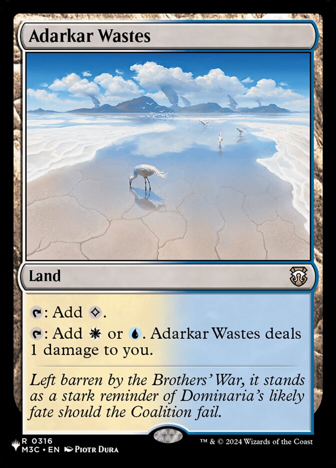 Adarkar Wastes – Rare Magic: The Gathering card from The List (#M3C-316)