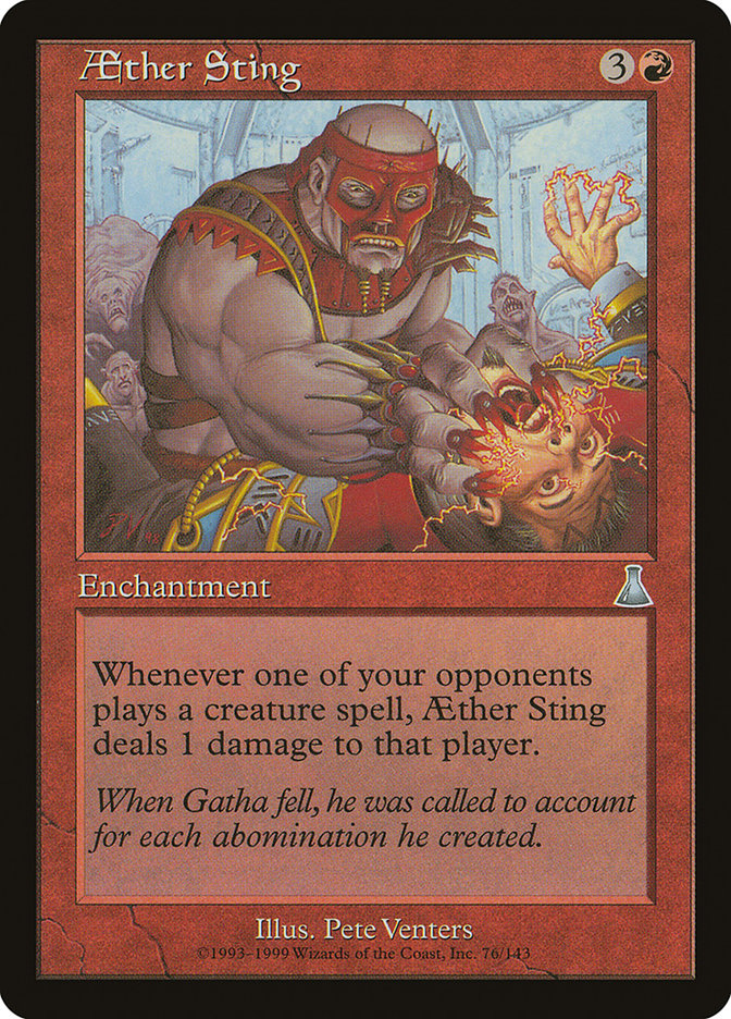 Aether Sting – Uncommon Magic: The Gathering card from Urza's Destiny (#76)