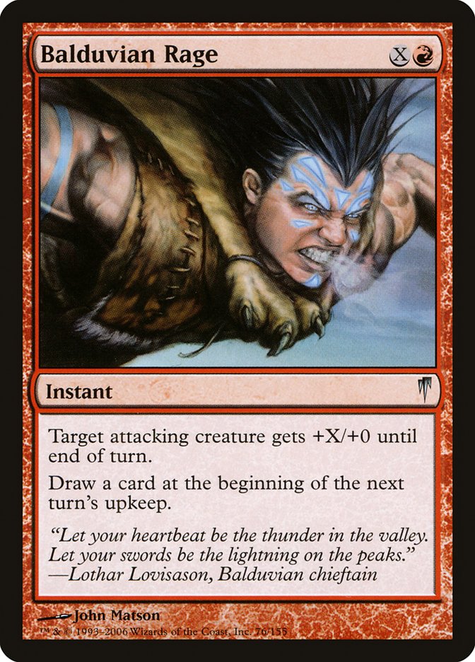 Balduvian Rage – Uncommon Magic: The Gathering card from Coldsnap (#76)