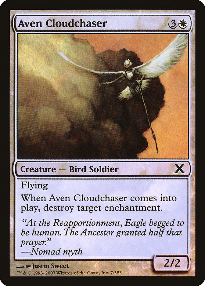 Aven Cloudchaser – Common Magic: The Gathering card from Tenth Edition (#7★)