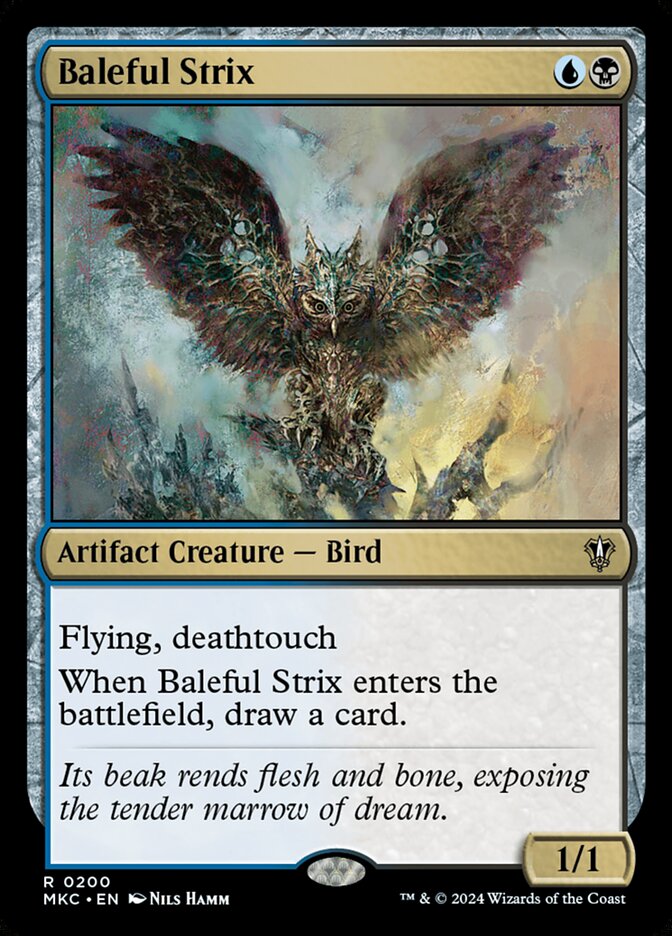 Baleful Strix – Rare Magic: The Gathering card from Murders at Karlov Manor Commander (#200)