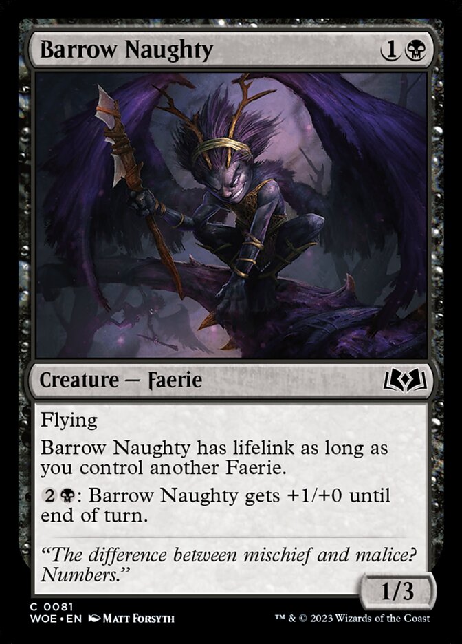 Barrow Naughty – Common Magic: The Gathering card from Wilds of Eldraine (#81)
