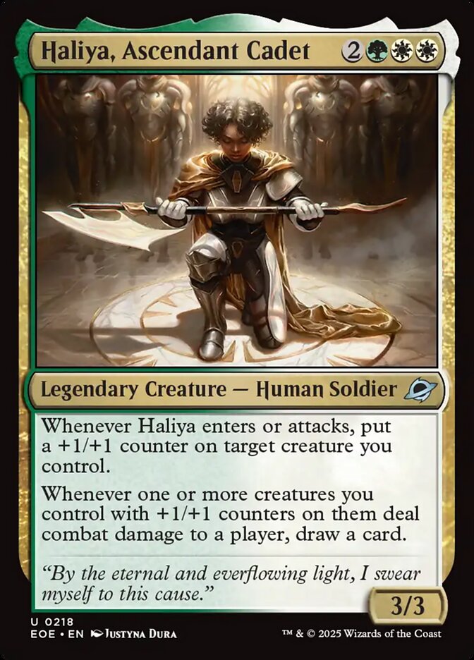 Haliya, Ascendant Cadet – Uncommon Magic: The Gathering card from Edge of Eternities (#218)