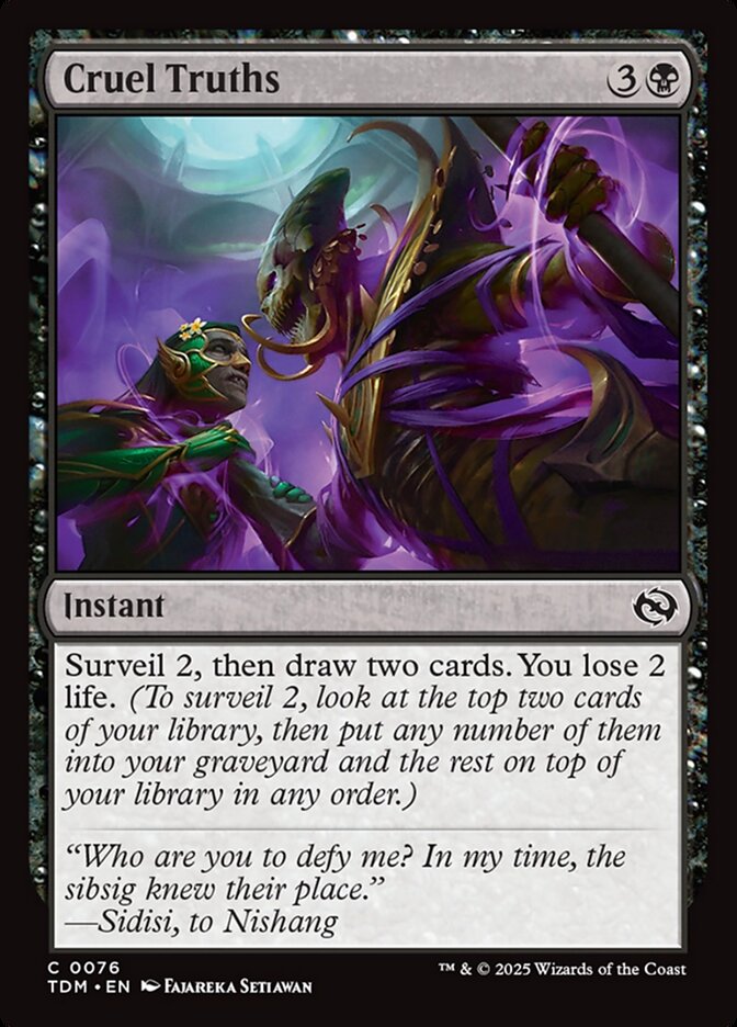 Cruel Truths – Common Magic: The Gathering card from Tarkir: Dragonstorm (#76)
