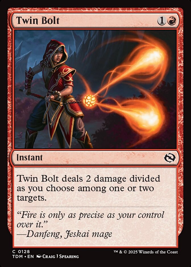 Twin Bolt – Common Magic: The Gathering card from Tarkir: Dragonstorm (#128)