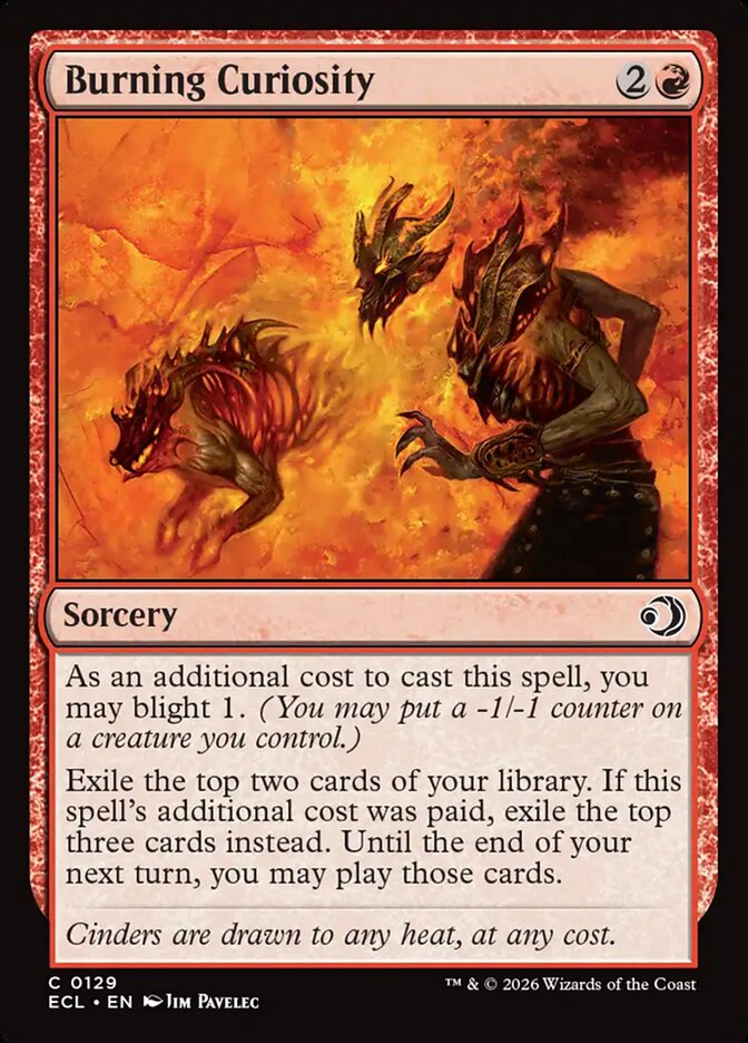 Burning Curiosity – Common Magic: The Gathering card from Lorwyn Eclipsed (#129)