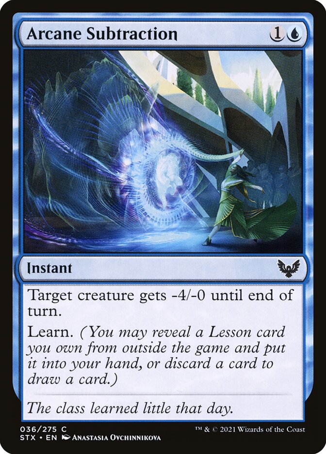 Arcane Subtraction – Common Magic: The Gathering card from Strixhaven: School of Mages (#36)