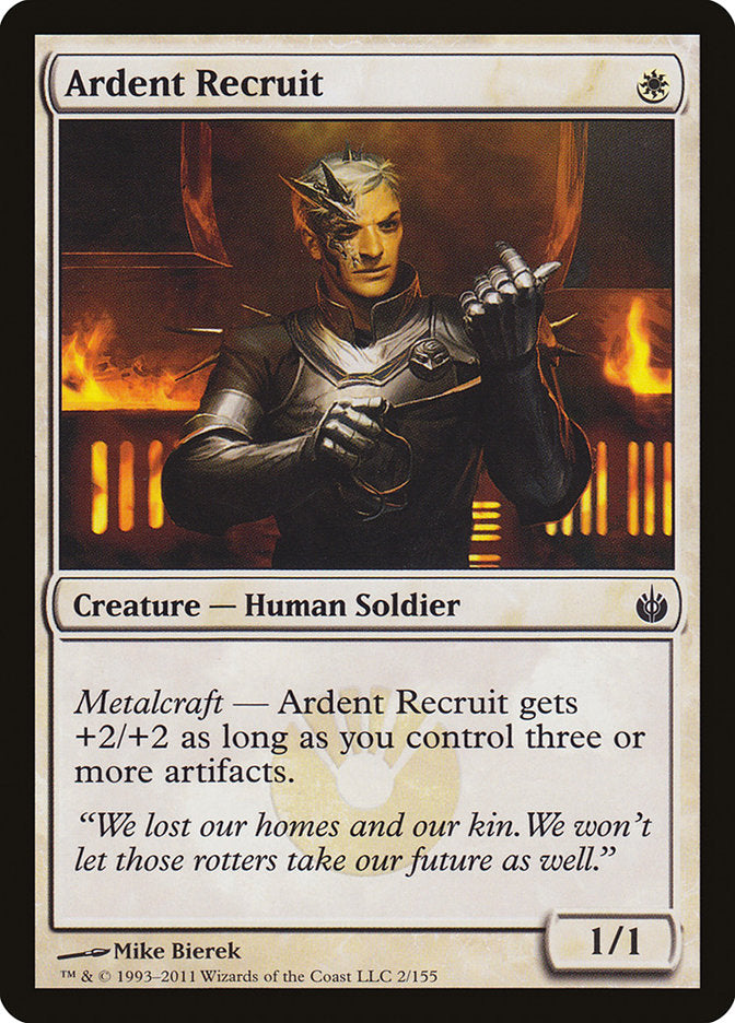 Ardent Recruit – Common Magic: The Gathering card from Mirrodin Besieged (#2)