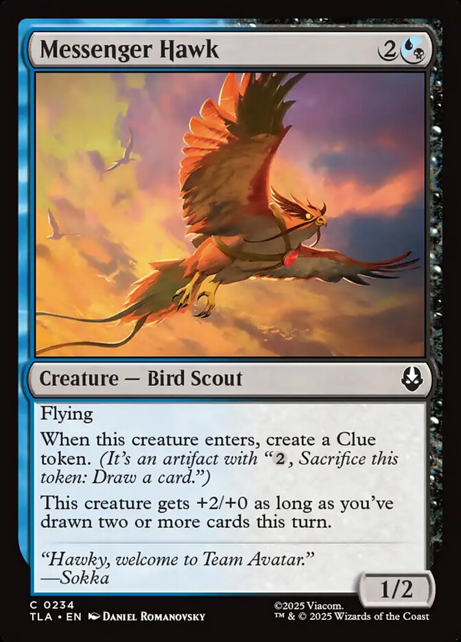 Messenger Hawk – Common Magic: The Gathering card from Avatar: The Last Airbender (#234)