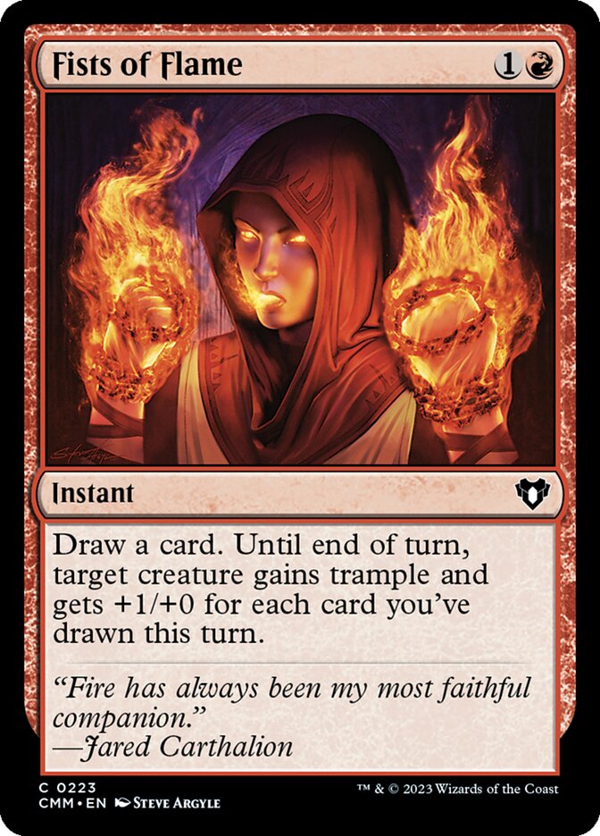 Fists of Flame – Common Magic: The Gathering card from Commander Masters (#223)