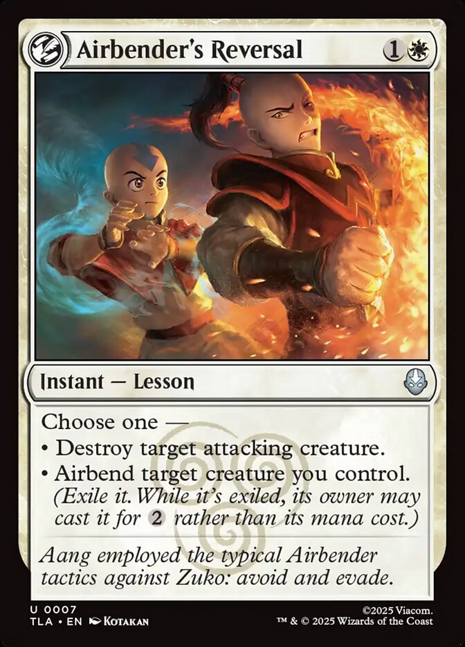 Airbender's Reversal – Uncommon Magic: The Gathering card from Avatar: The Last Airbender (#7)