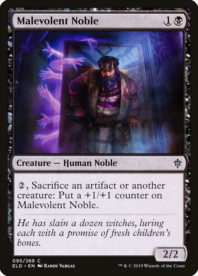 Malevolent Noble – Common Magic: The Gathering card from Throne of Eldraine (#95)