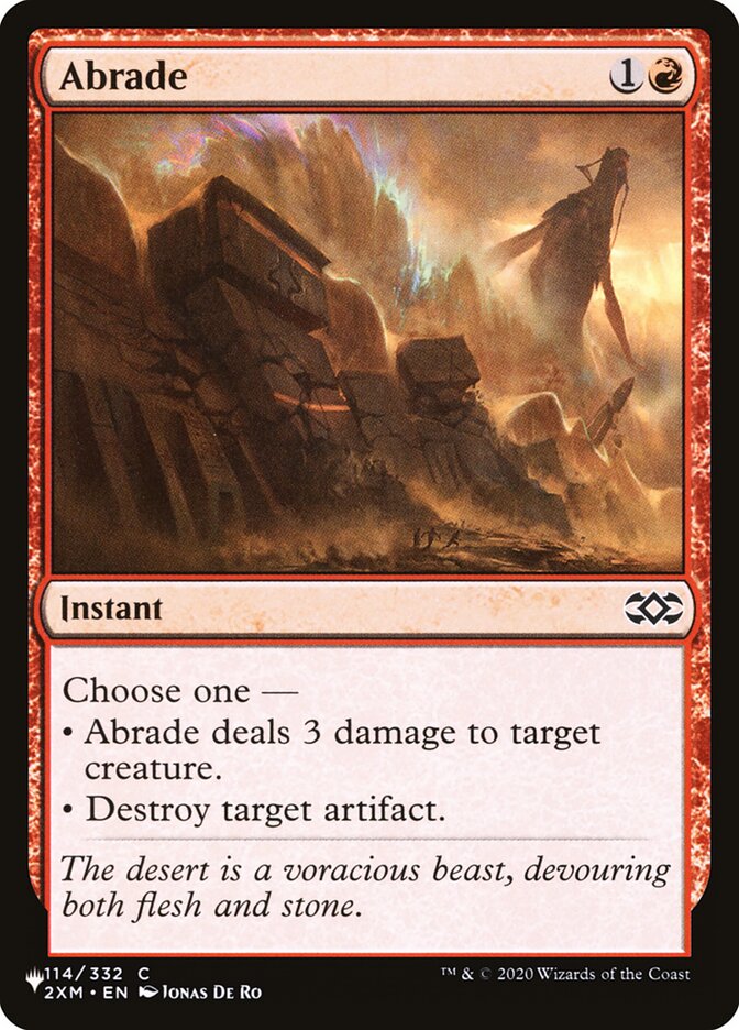 Abrade – Common Magic: The Gathering card from The List (#2XM-114)