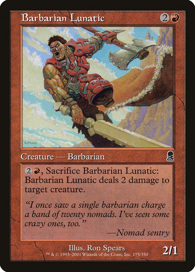Barbarian Lunatic – Common Magic: The Gathering card from Odyssey (#175)