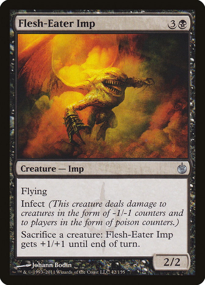 Flesh-Eater Imp – Uncommon Magic: The Gathering card from Mirrodin Besieged (#42)