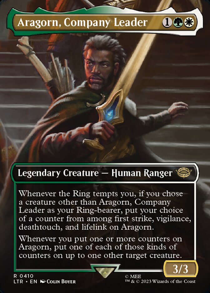 Aragorn, Company Leader – Rare Magic: The Gathering card from The Lord of the Rings: Tales of Middle-earth (#410)