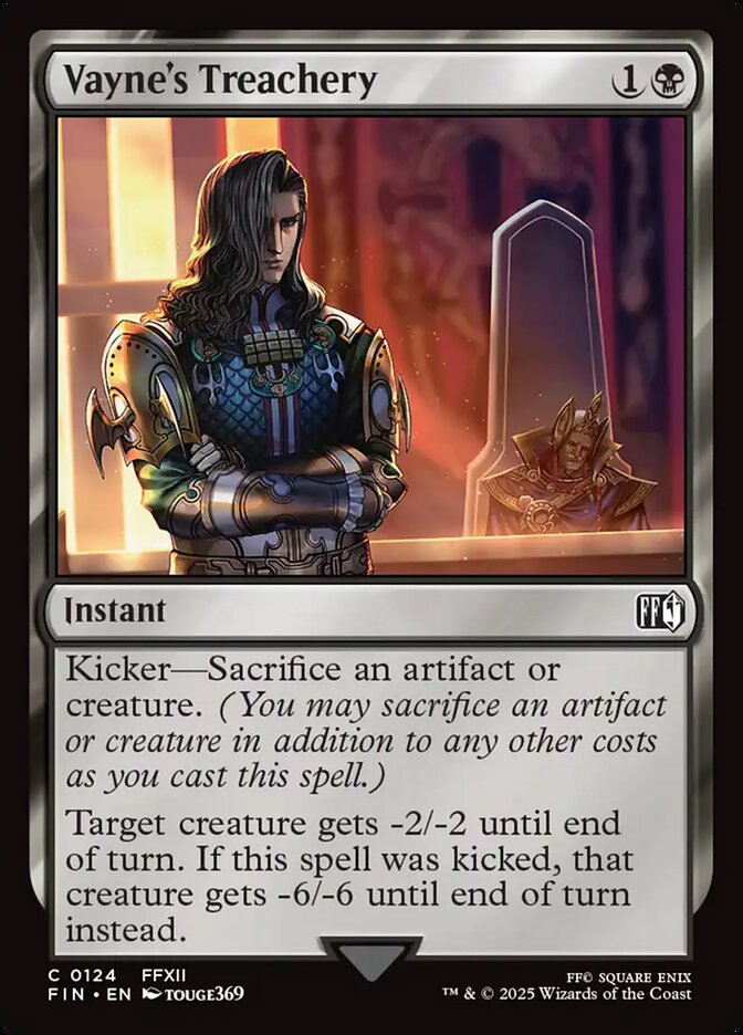 Vayne's Treachery – Common Magic: The Gathering card from Final Fantasy (#124)
