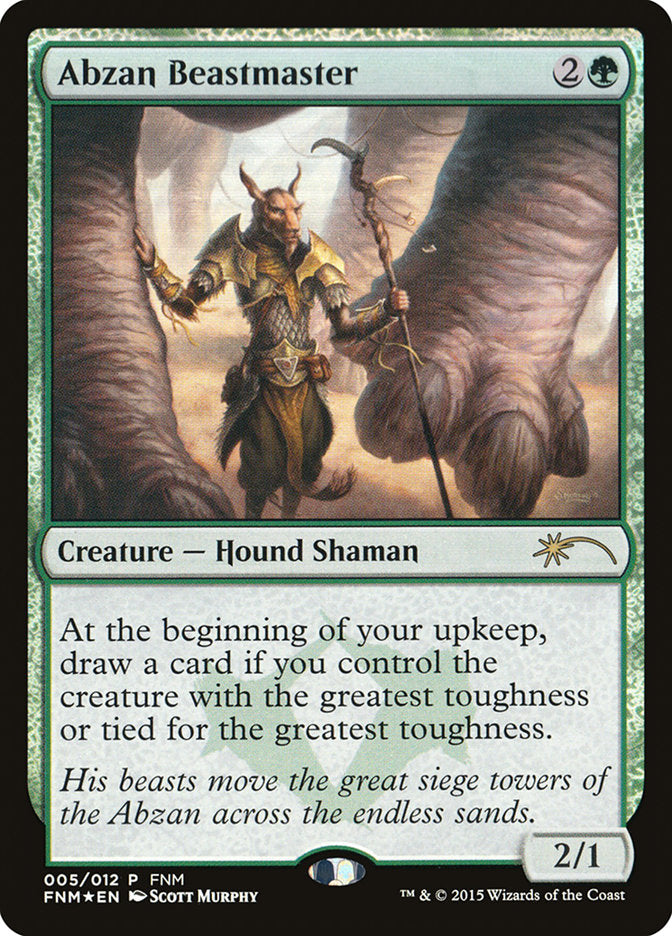 Abzan Beastmaster – Rare Magic: The Gathering card from Friday Night Magic 2015 (#5)