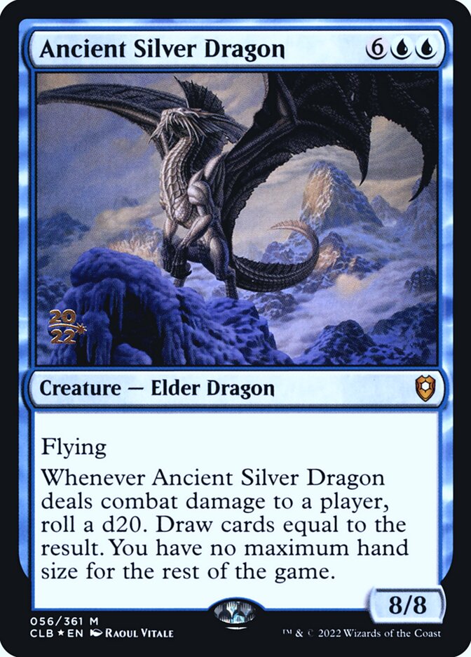 Ancient Silver Dragon – Mythic Magic: The Gathering card from Battle for Baldur's Gate Promos (#56s)