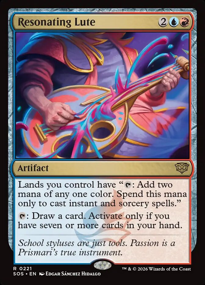 Resonating Lute – Rare Magic: The Gathering card from Secrets of Strixhaven (#221)