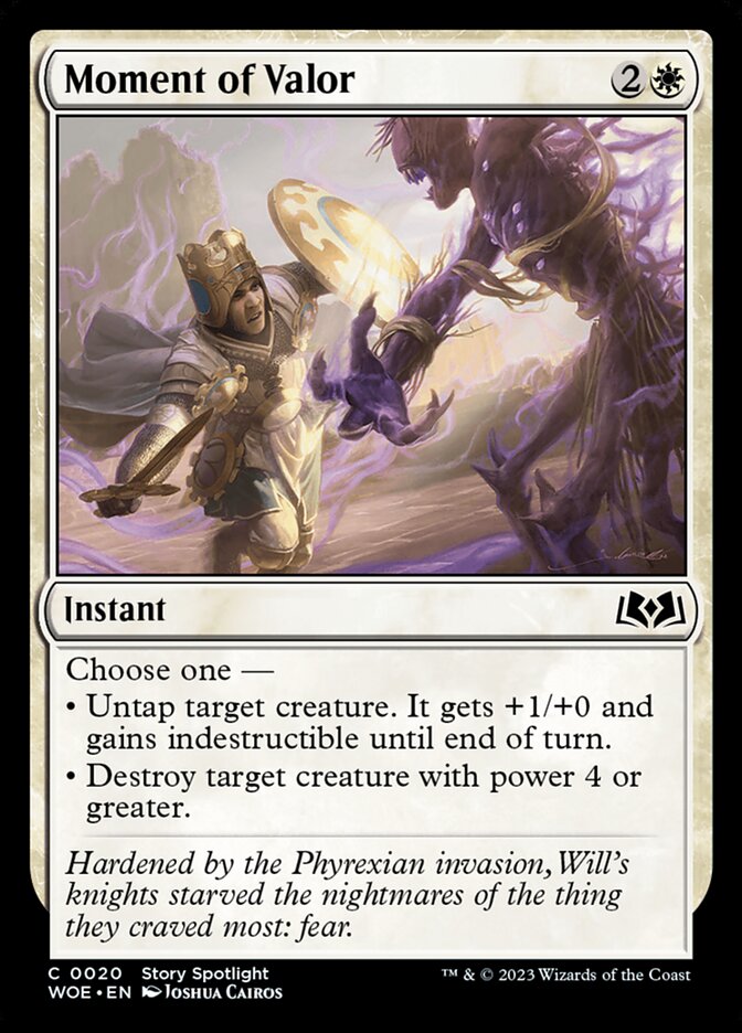 Moment of Valor – Common Magic: The Gathering card from Wilds of Eldraine (#20)