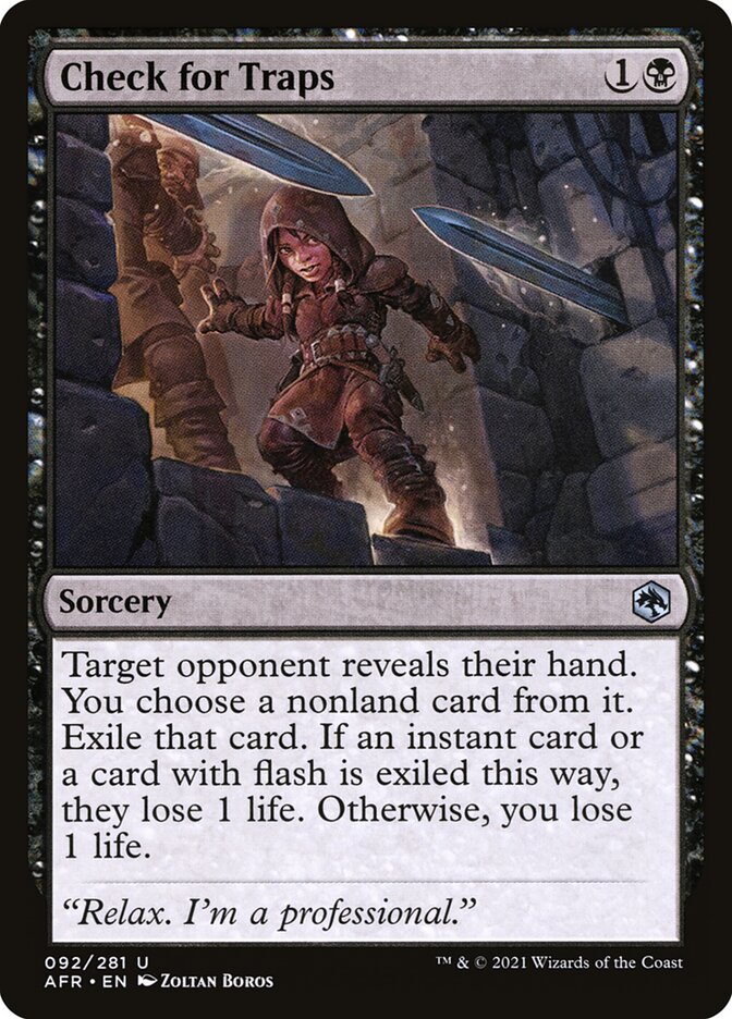 Check for Traps – Uncommon Magic: The Gathering card from Adventures in the Forgotten Realms (#92)