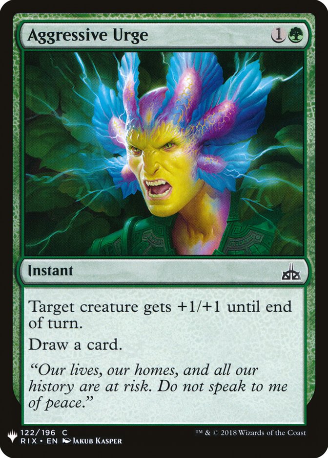 Aggressive Urge – Common Magic: The Gathering card from The List (#RIX-122)