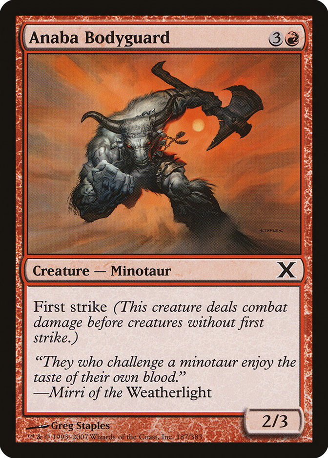 Anaba Bodyguard – Common Magic: The Gathering card from Tenth Edition (#187)