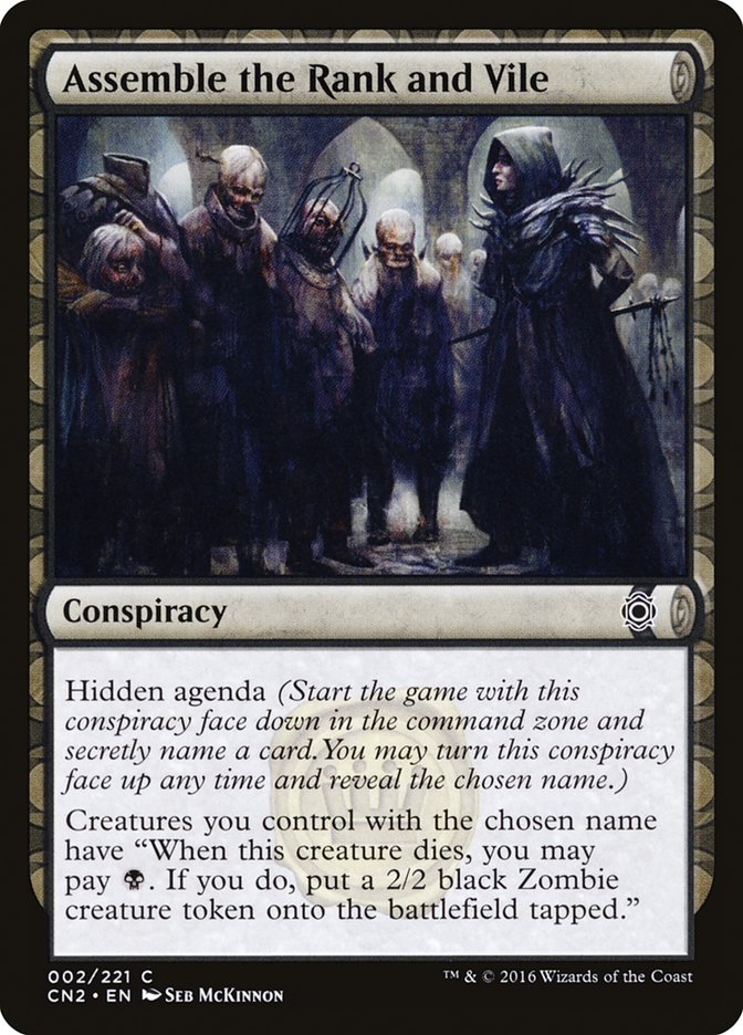 Assemble the Rank and Vile – Common Magic: The Gathering card from Conspiracy: Take the Crown (#2)