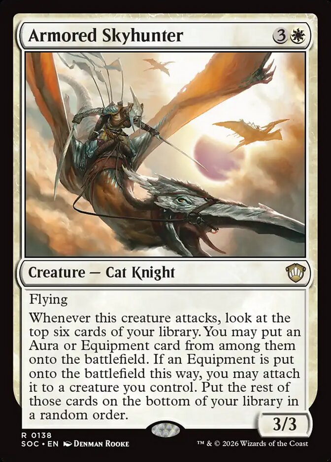 Armored Skyhunter – Rare Magic: The Gathering card from Secrets of Strixhaven Commander (#138)