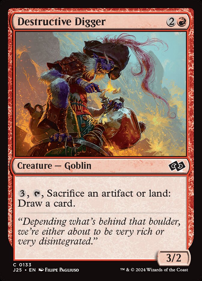 Destructive Digger – Common Magic: The Gathering card from Foundations Jumpstart (#133)