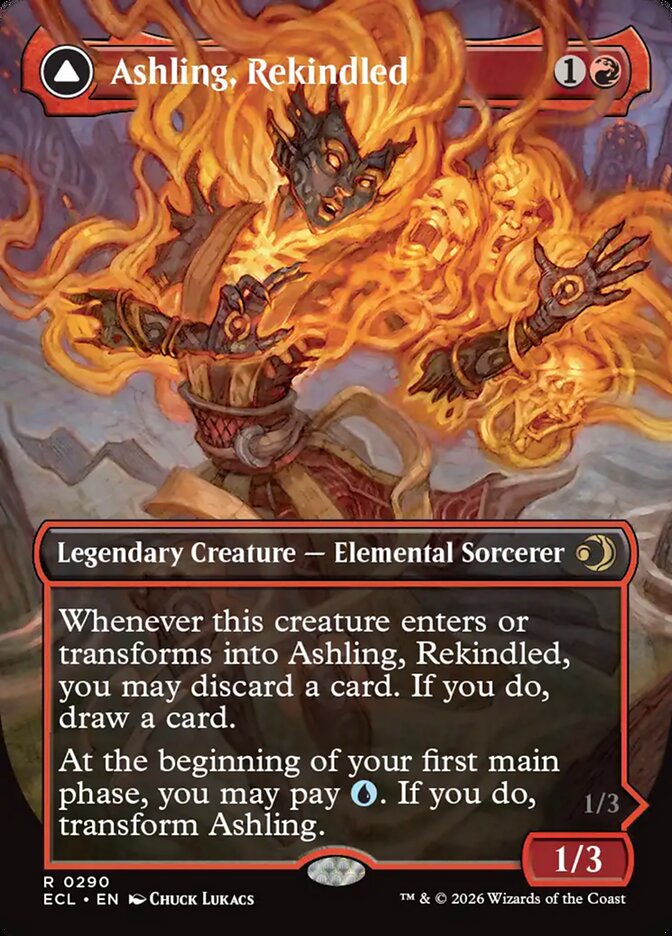 Ashling, Rekindled // Ashling, Rimebound – Rare Magic: The Gathering card from Lorwyn Eclipsed (#290)