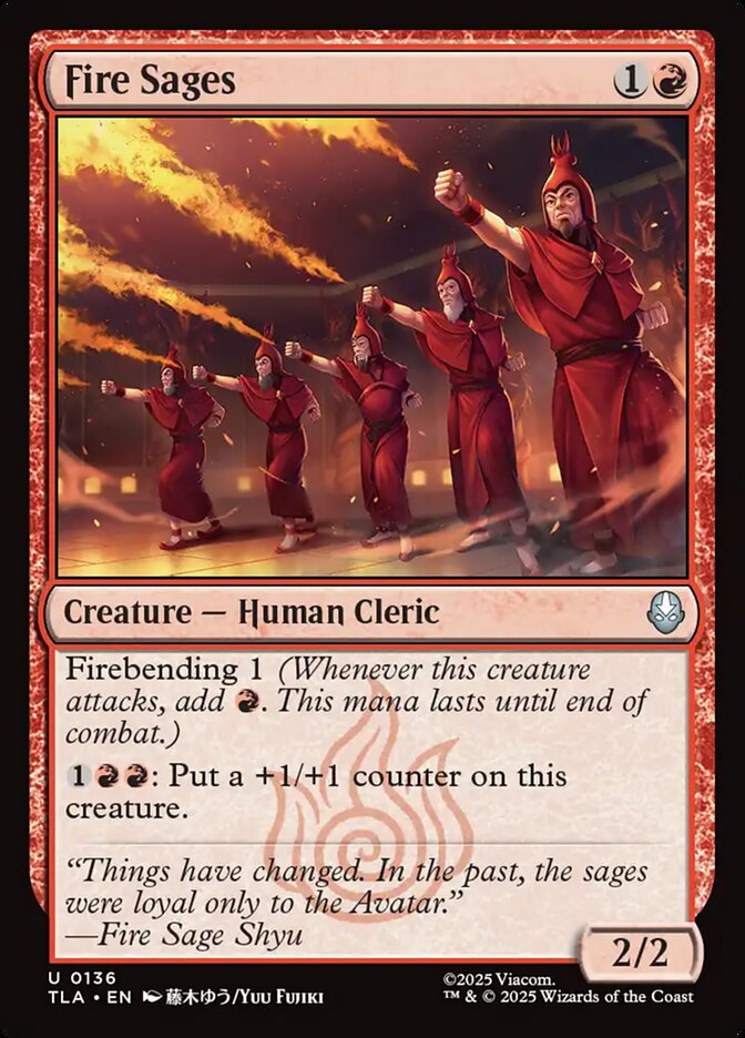 Fire Sages – Uncommon Magic: The Gathering card from Avatar: The Last Airbender (#136)