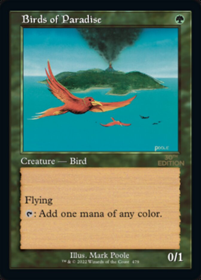 Birds of Paradise – Rare Magic: The Gathering card from 30th Anniversary Edition (#479)