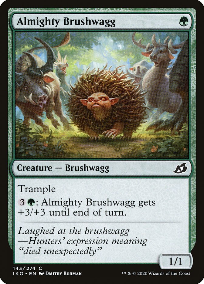 Almighty Brushwagg – Common Magic: The Gathering card from Ikoria: Lair of Behemoths (#143)