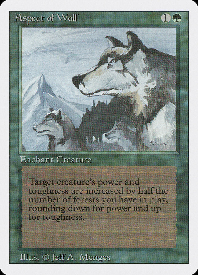 Aspect of Wolf – Rare Magic: The Gathering card from Revised Edition (#186)
